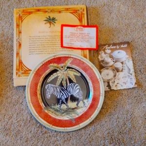 FOUR SIDE PLATES Jungle Safari by Siddhia Hutchinson - 8 1/4" (Andrea by Sadek)
